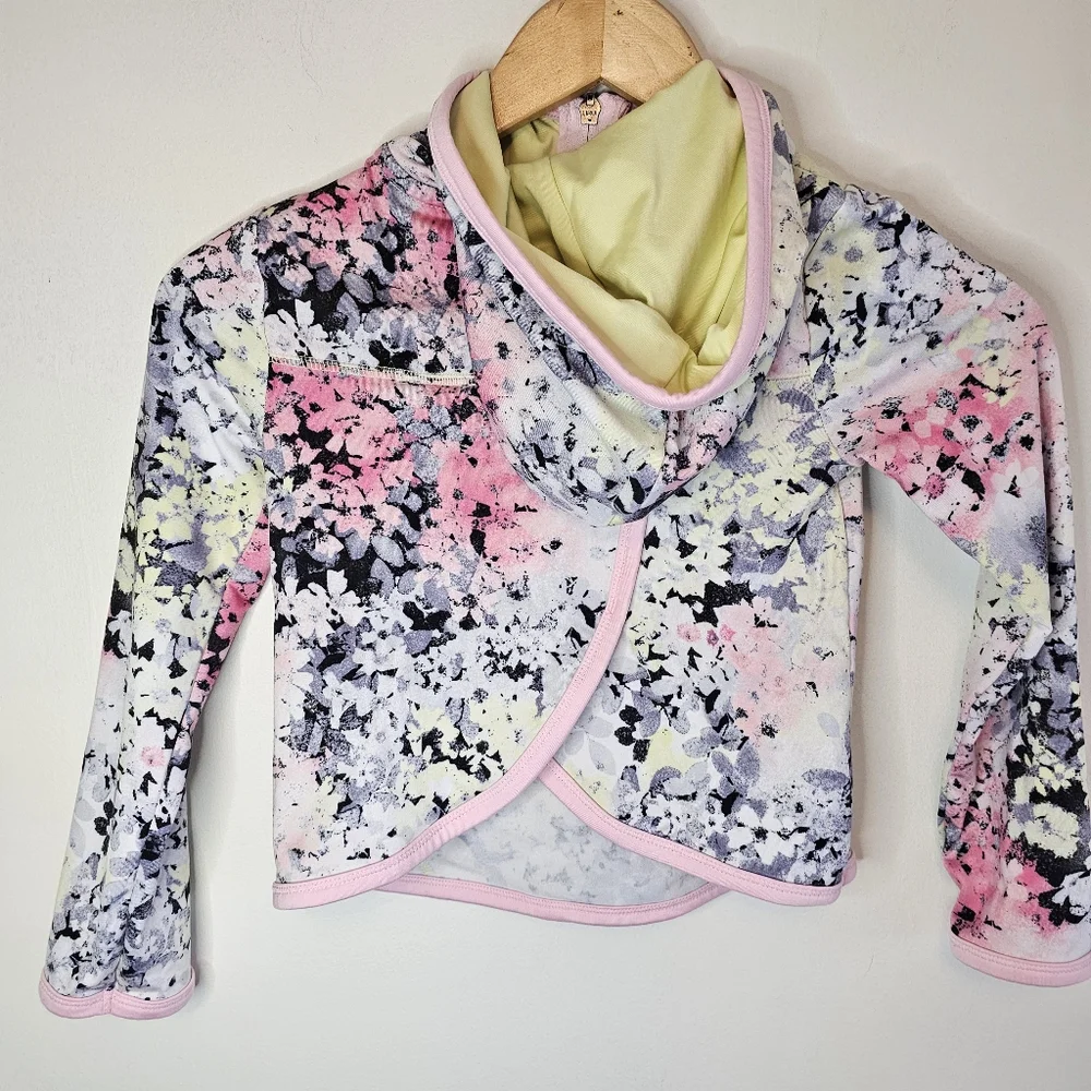 Abercrombie Kids Sport Hoodie Floral Multicolor Pullover Fleece Size 5/6